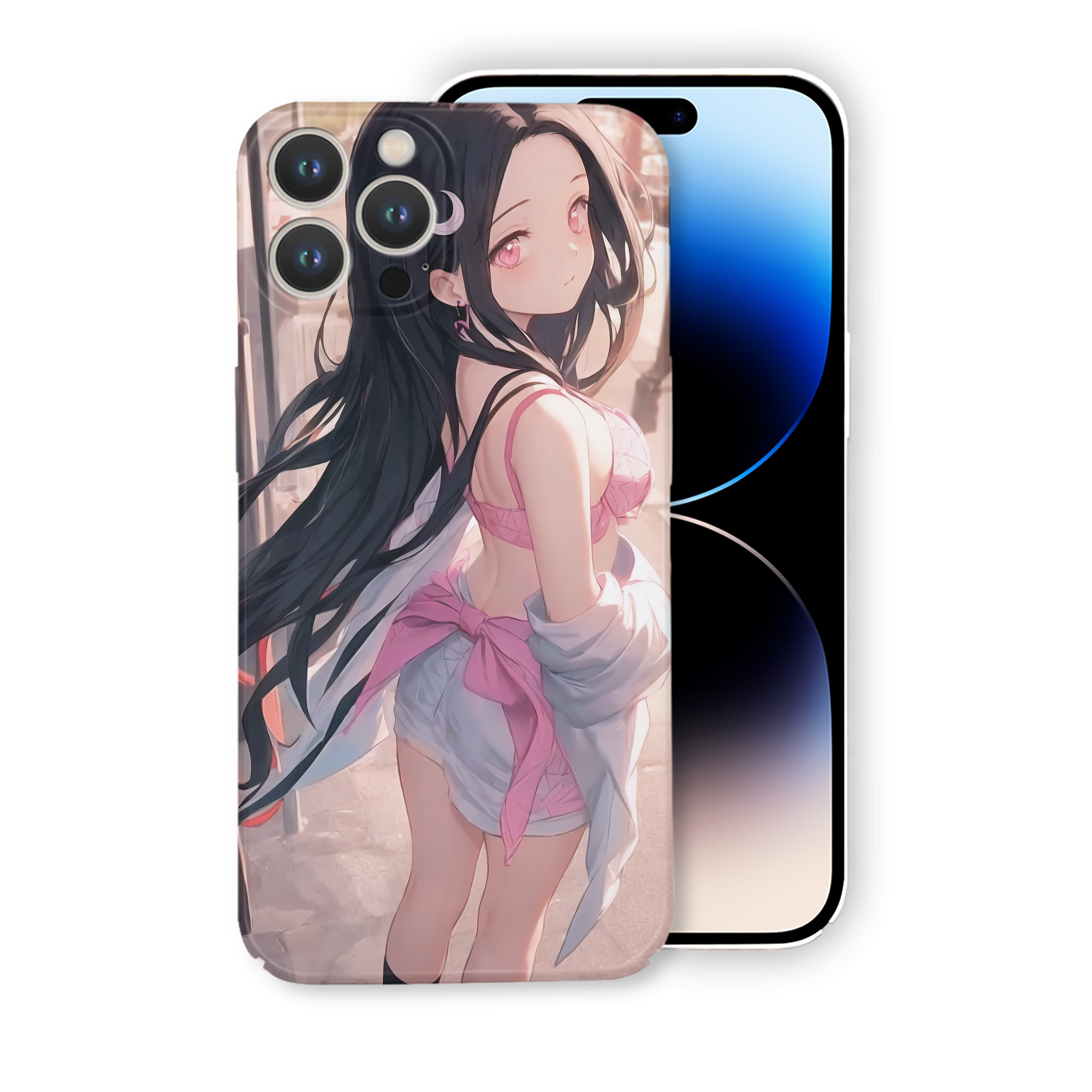 （画像用） 鬼滅の刃（きめつのやいば）竈門 禰󠄀豆子／かまど ねずこ Kamado Nezuko 【iPhone 14シリーズ対応】ハードケース